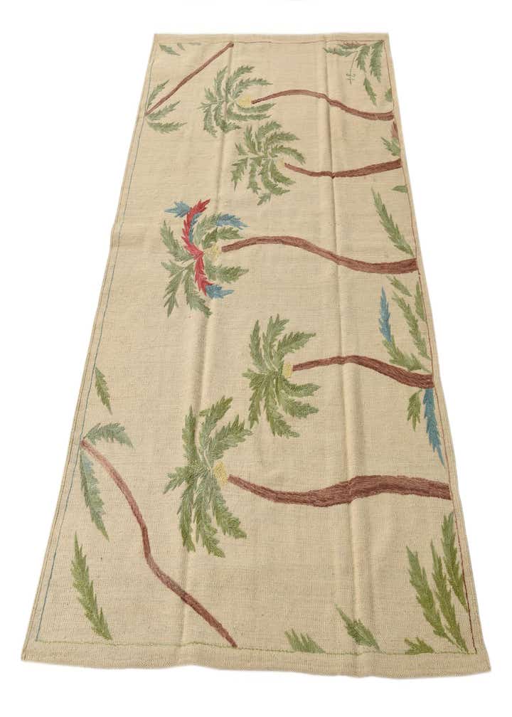 4' 2 x 5' 10 Hand Woven Kilim Suzani Wool Rug