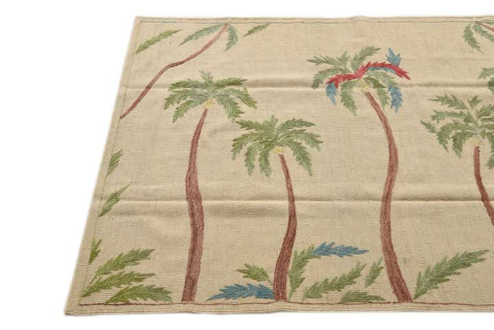 4' 2 x 5' 10 Hand Woven Kilim Suzani Wool Rug