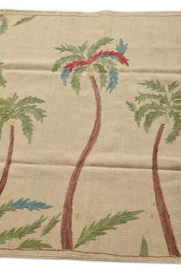 Detail image of 4' 2 x 5' 10 Hand Woven Kilim Suzani Wool Rug