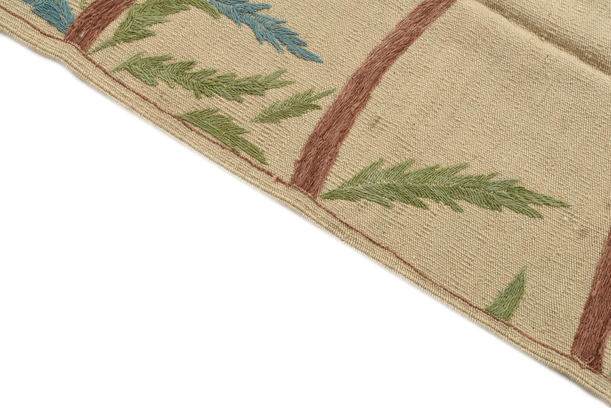 4' 2 x 5' 10 Hand Woven Kilim Suzani Wool Rug
