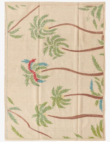 4' 2 x 5' 10 Hand Woven Kilim Suzani Wool Rug