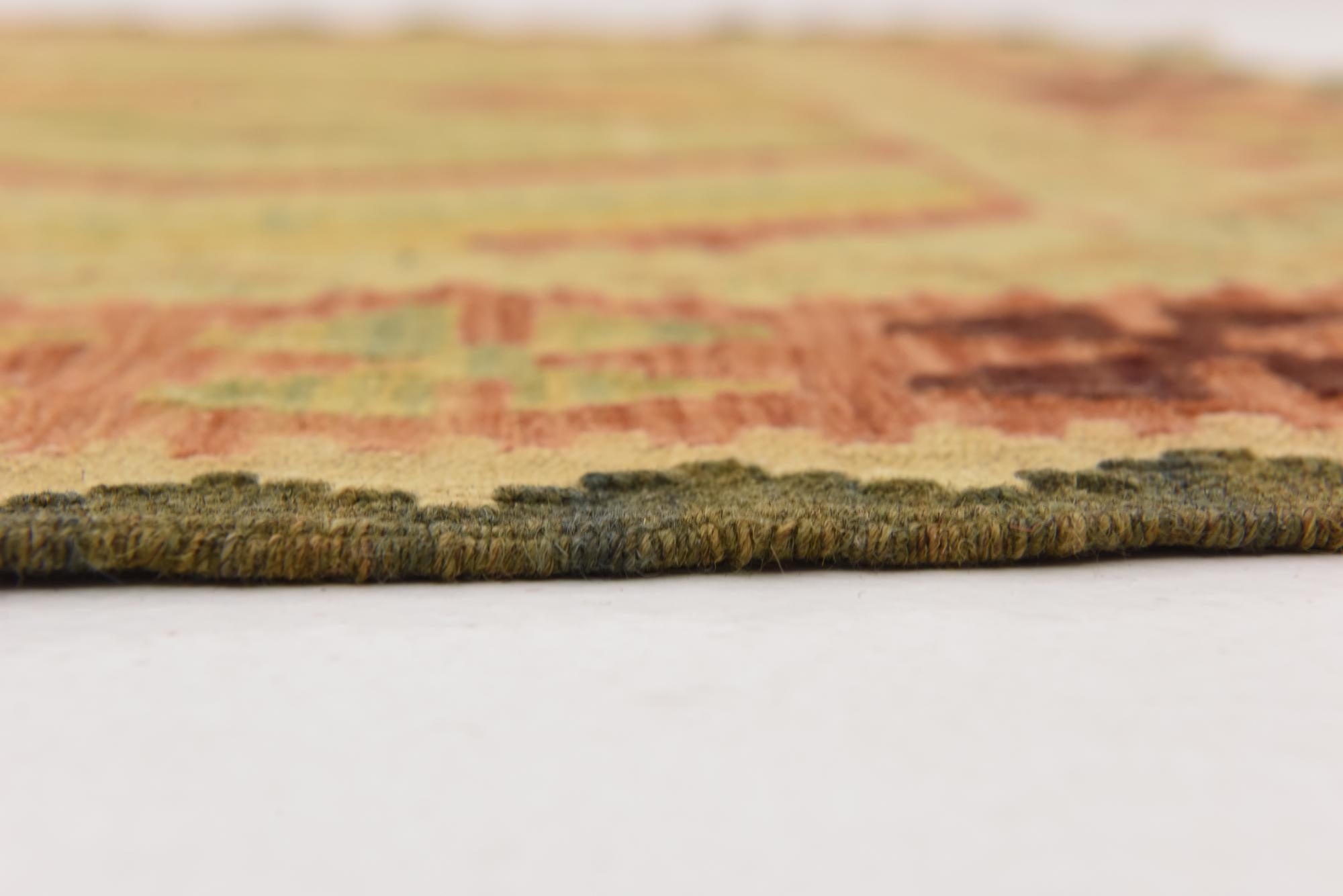 4' 3 x 6' 2 Hand Woven Kilim Waziri Wool Rug