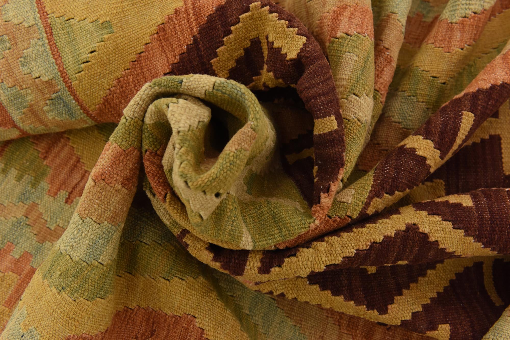 4' 3 x 6' 2 Hand Woven Kilim Waziri Wool Rug