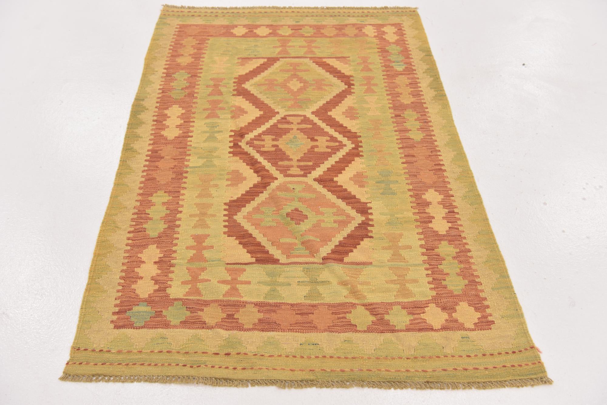 90cm x 145cm Tejido a mano Kilim Waziri Alfombra Lana