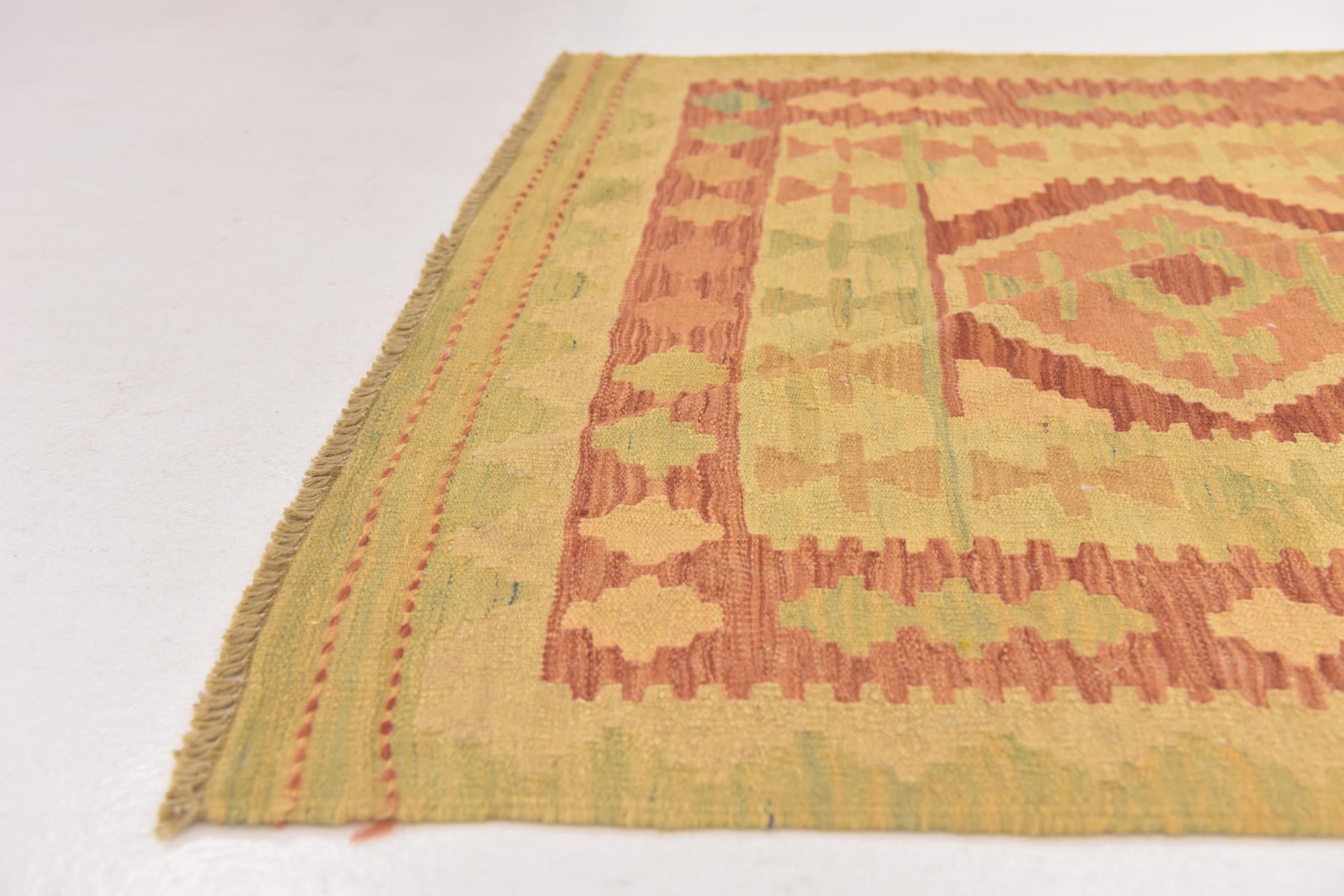 90cm x 145cm Tejido a mano Kilim Waziri Alfombra Lana