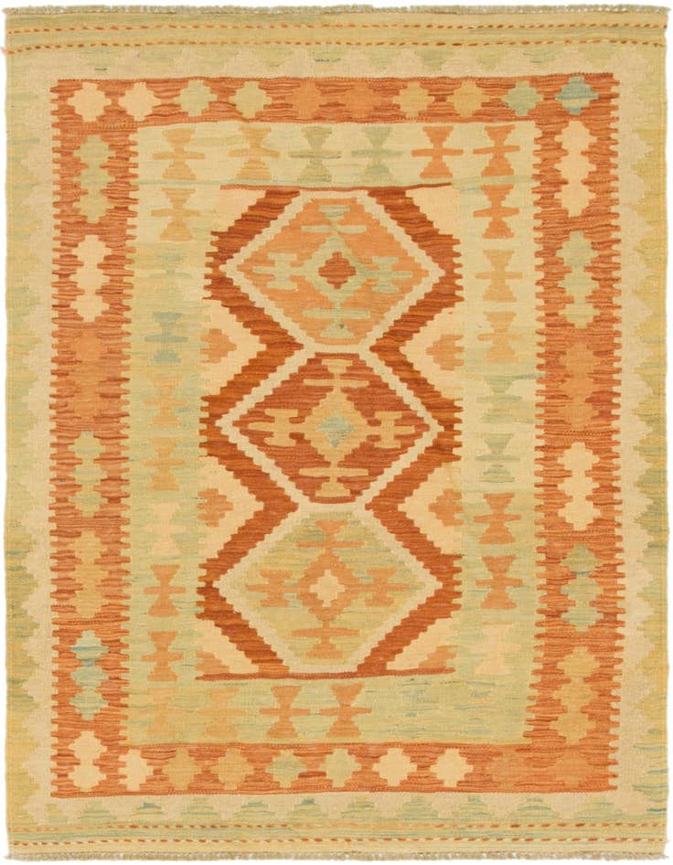 Detail image of 3' x 4' 9 Hand Woven Kilim Waziri Wool Rug