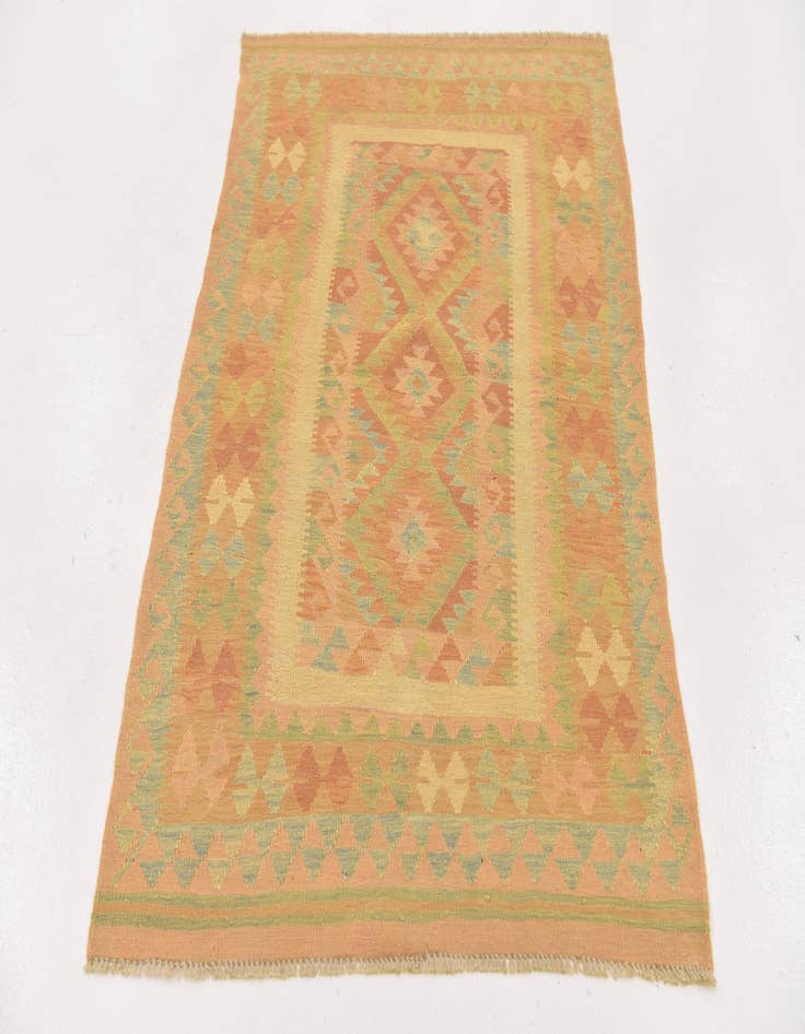 Detail image of 3' 2 x 5'  Hand Woven Kilim Waziri Wool Rug