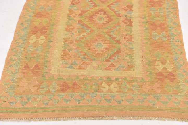 3' 2 x 5' Hand Woven Kilim Waziri Wool Rug