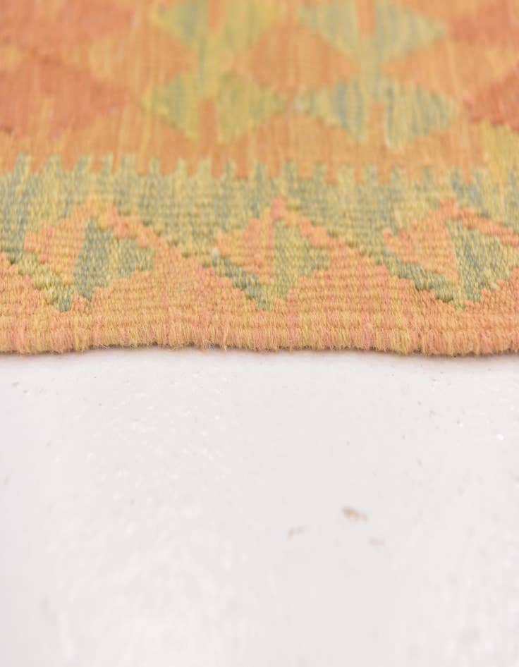 Detail image of 3' 2 x 5'  Hand Woven Kilim Waziri Wool Rug