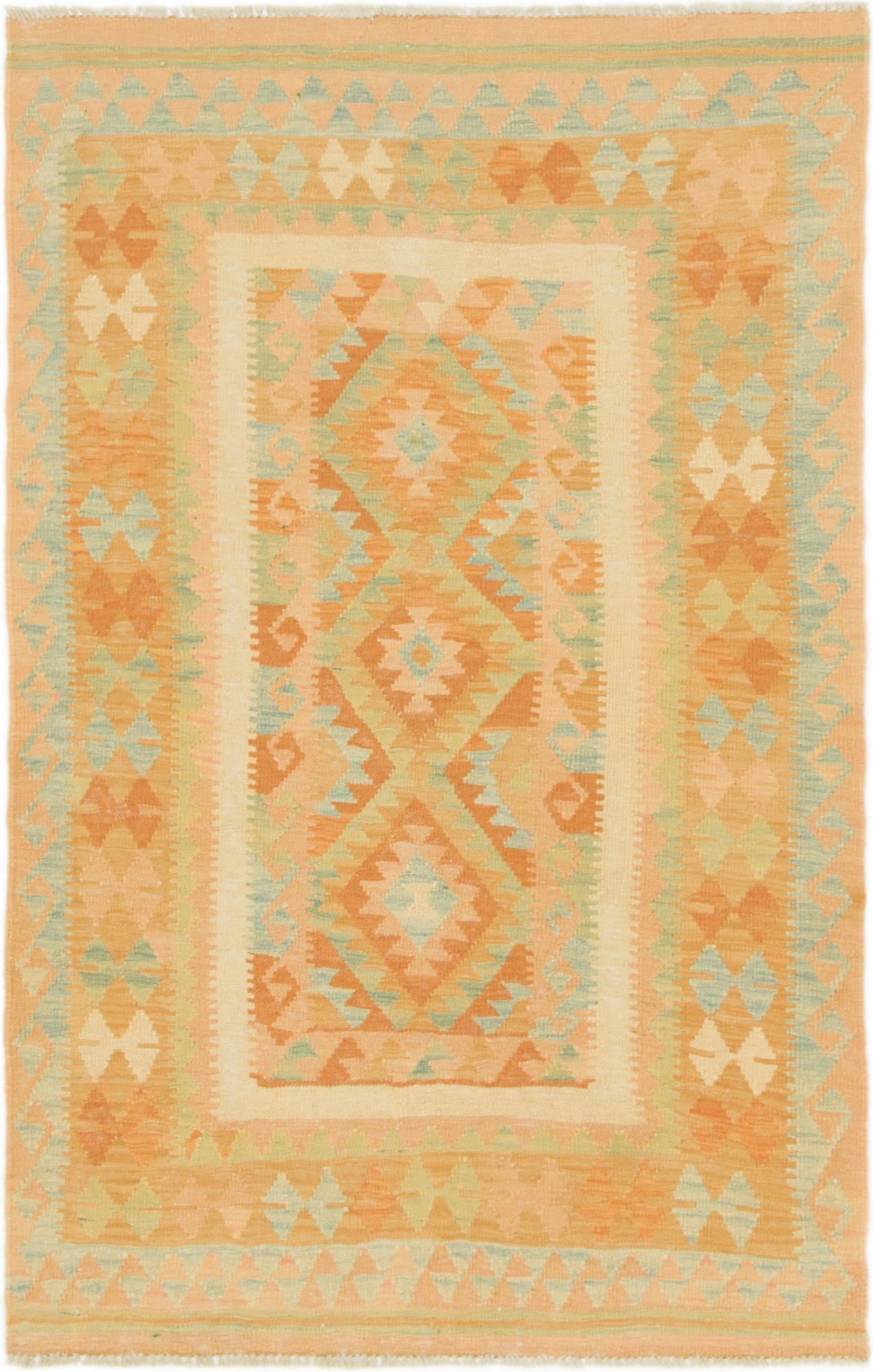 3' 2 x 5' Hand Woven Kilim Waziri Wool Rug