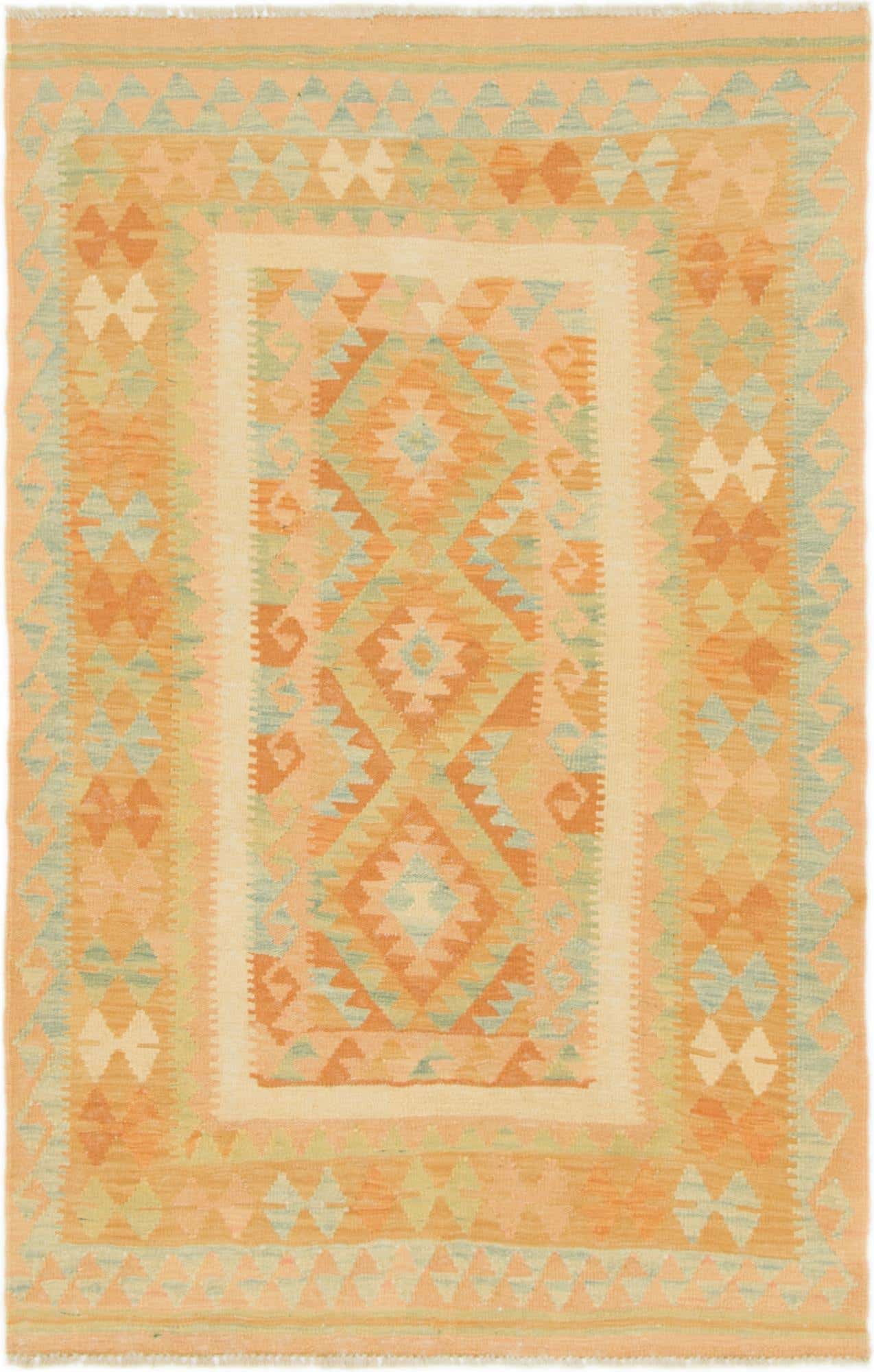 3' 2 x 5' Hand Woven Kilim Waziri Wool Rug