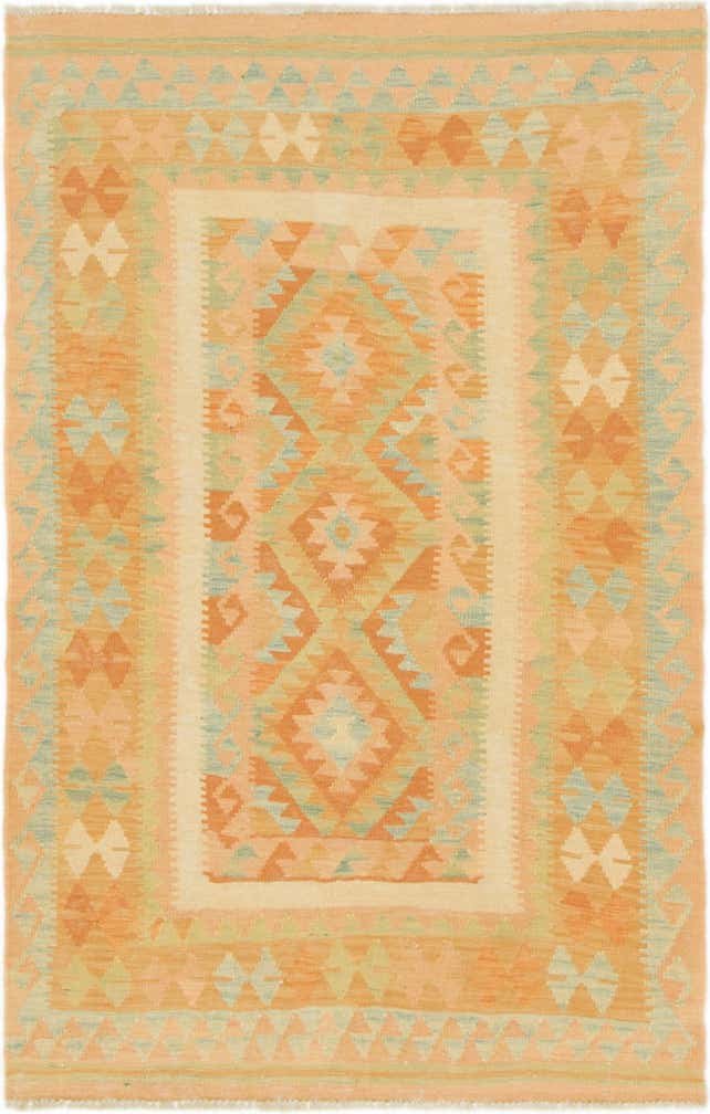 3' 2 x 5' Hand Woven Kilim Waziri Wool Rug