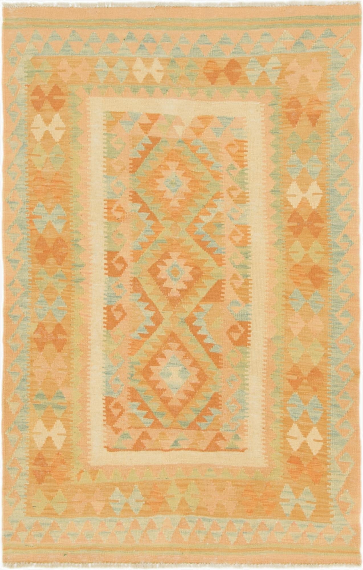 3' 2 x 5'  Hand Woven Kilim Waziri Wool Rug