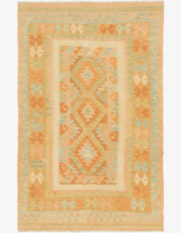 3' 2 x 5' Hand Woven Kilim Waziri Wool Rug