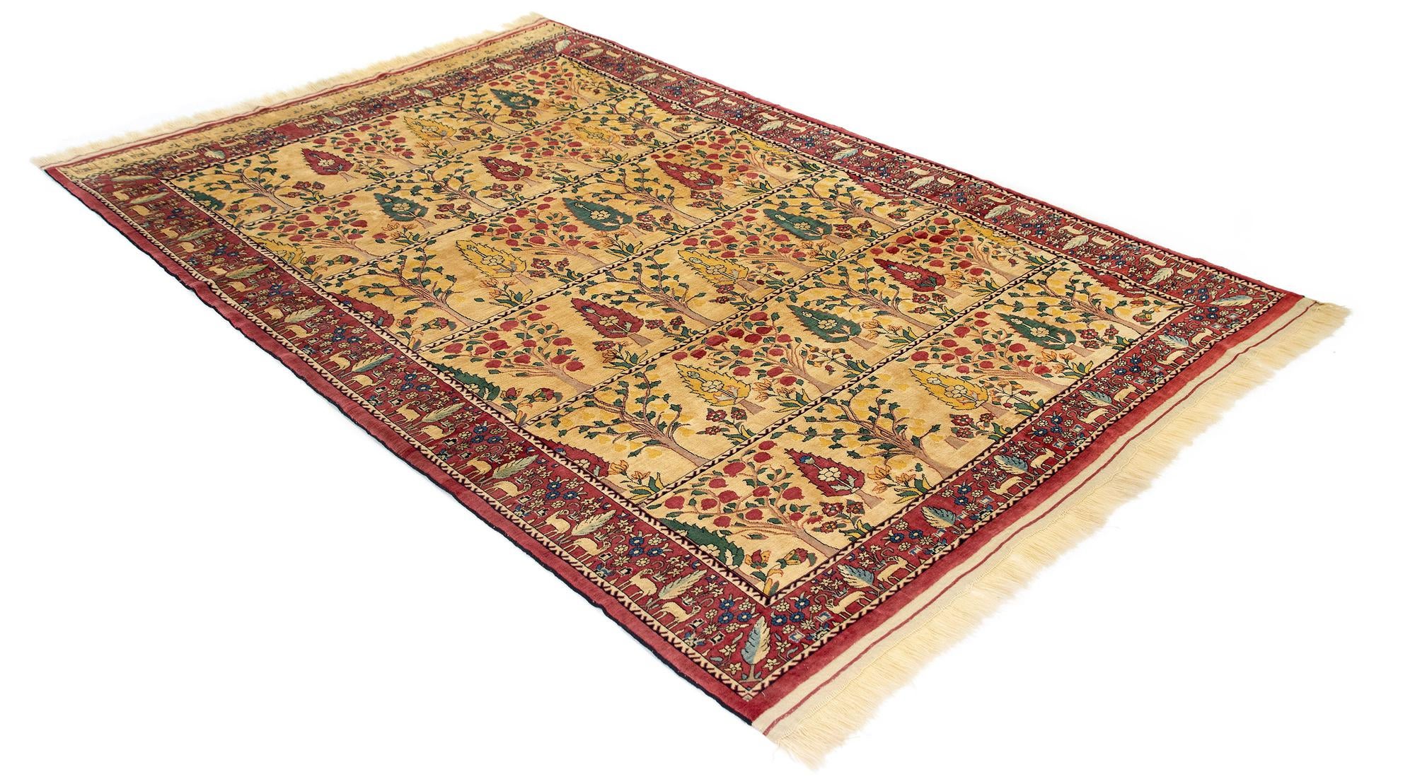 6' 5 x 9' 6 Hand Knotted Kurdish-Gabbe Persian Wool Rug