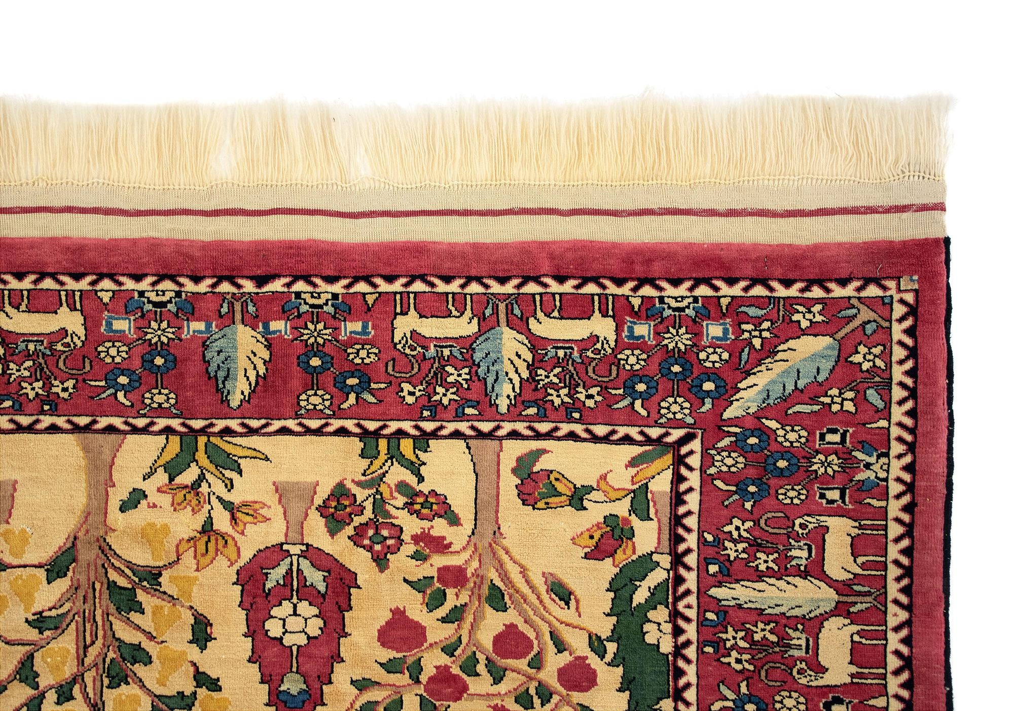 6' 5 x 9' 6 Hand Knotted Kurdish-Gabbe Persian Wool Rug
