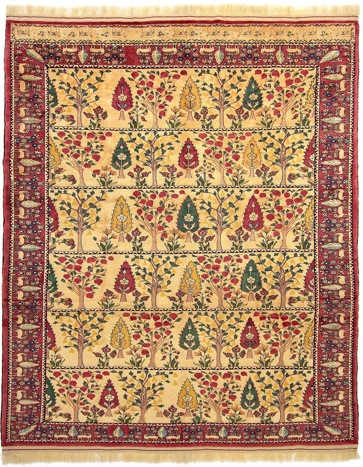 Detail image of 6' 5 x 9' 6 Hand Knotted Kurdish-Gabbe Persian Wool Rug