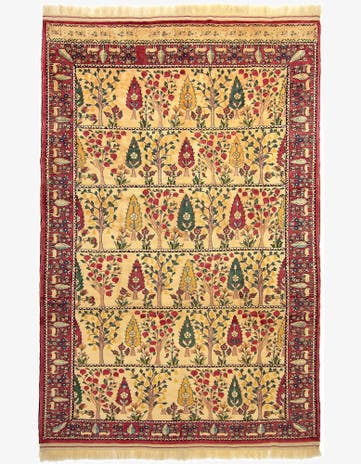 6' 5 x 9' 6 Hand Knotted Kurdish-Gabbe Persian Wool Rug
