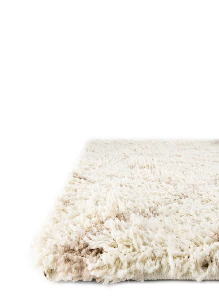 Custom Beige Lattice Shag Rug