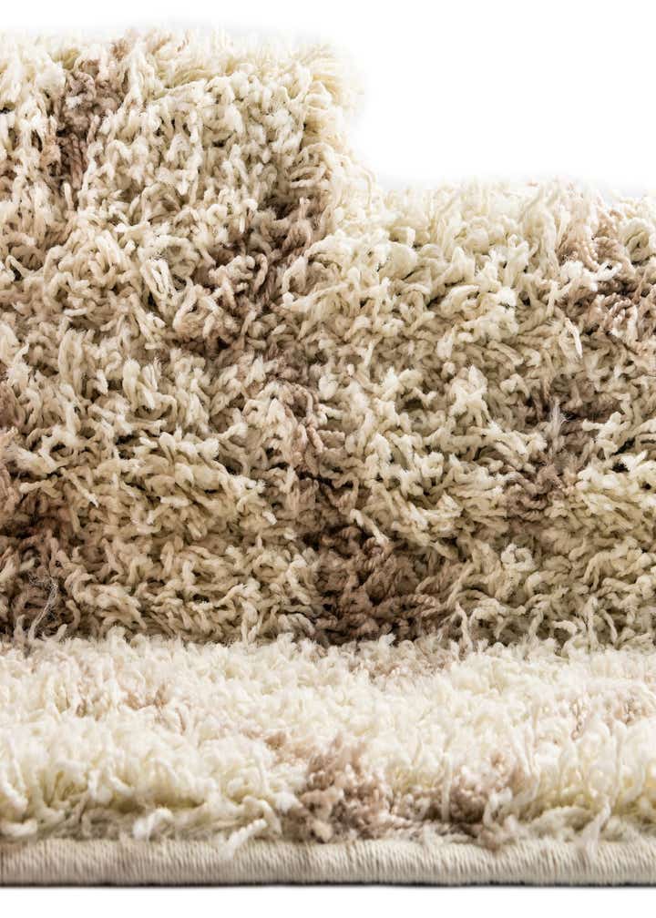 Custom Beige Lattice Shag Rug