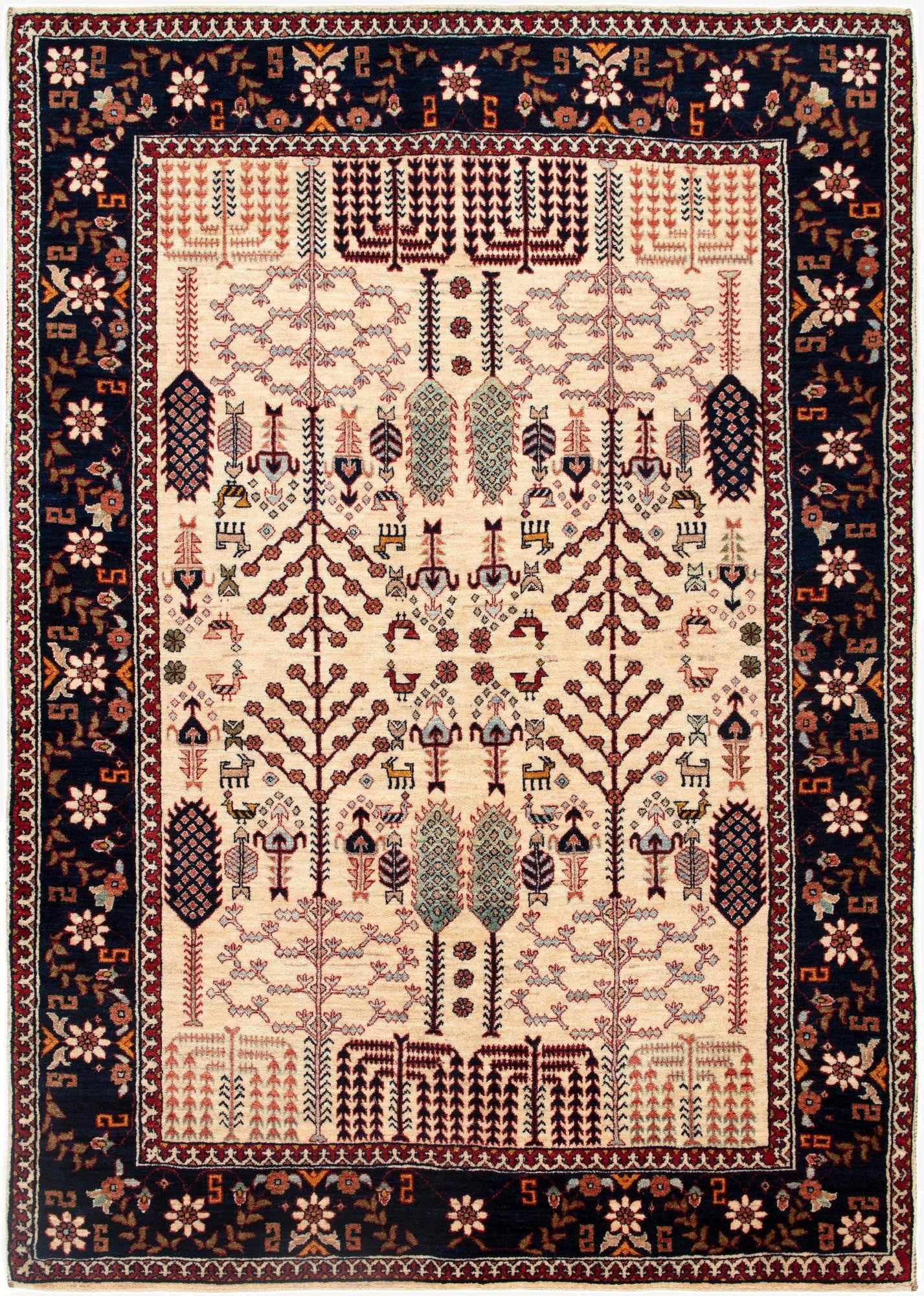 5' 3 x 7' 5  Hand Knotted Luribaft Persian Rug