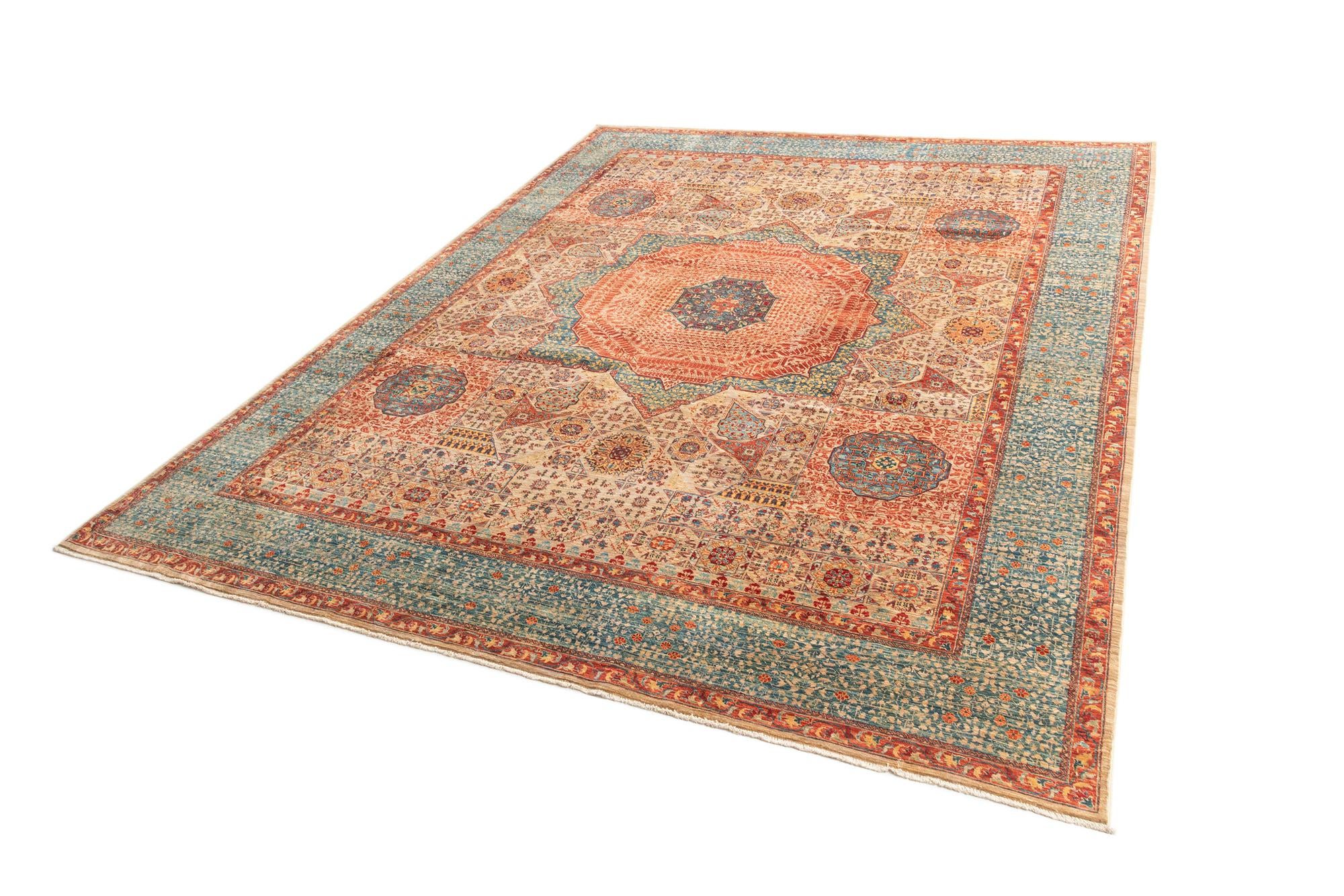 9' 4 x 12' Hand Knotted Mamluk Rug