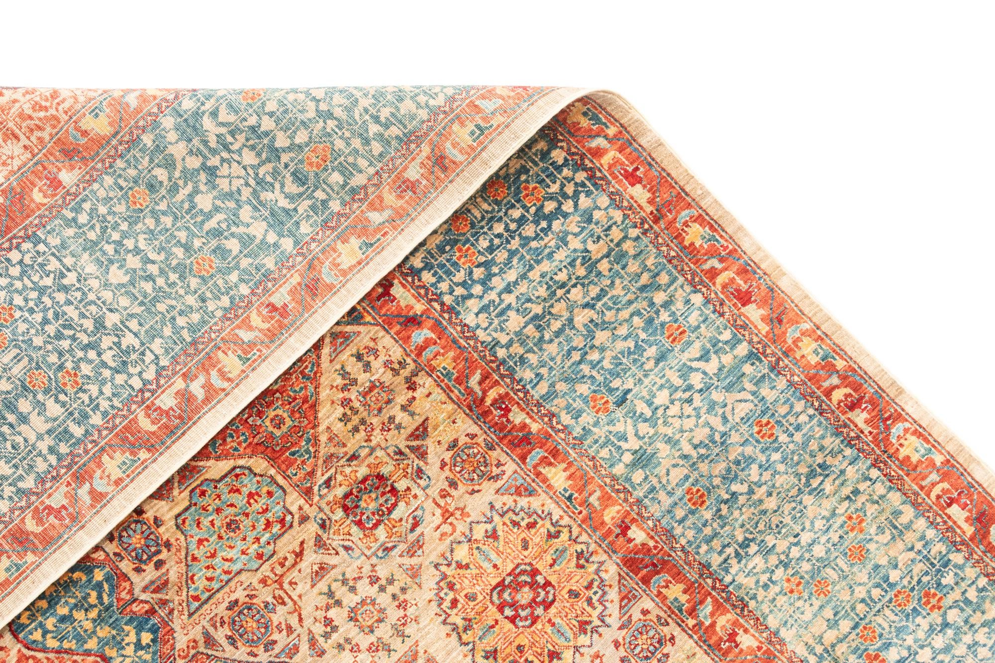 9' 4 x 12' Hand Knotted Mamluk Rug