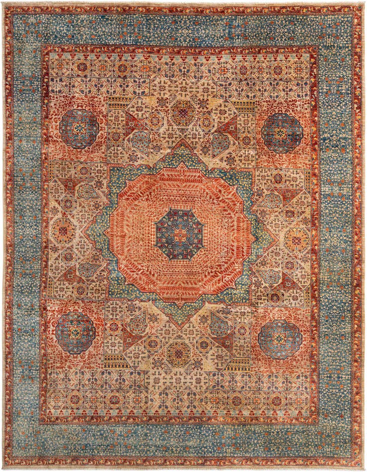 Detail image of 9' 4 x 12' Hand Knotted Mamluk Rug