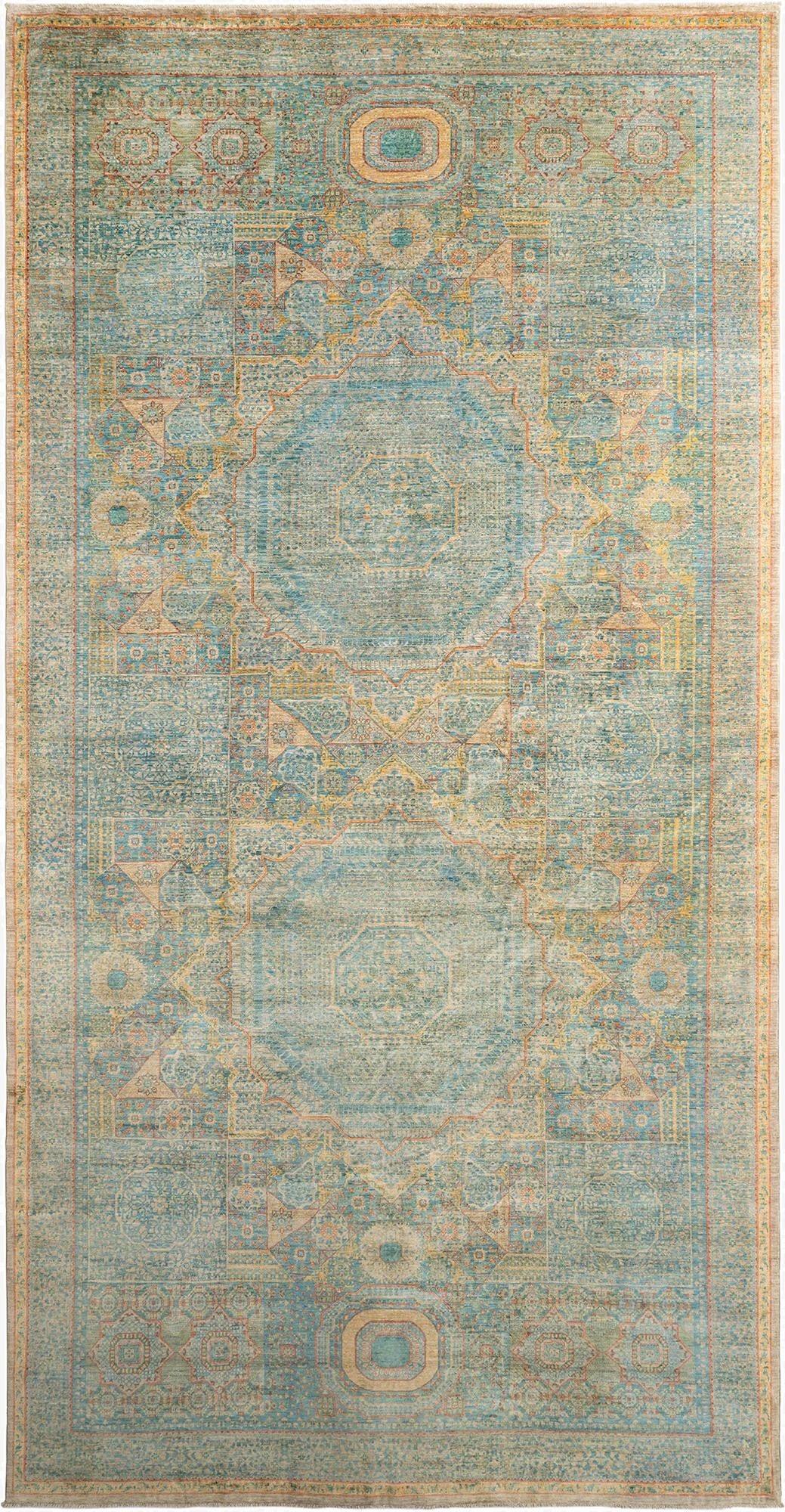 9' 9 x 18' 10  Hand Knotted Mamluk Rug