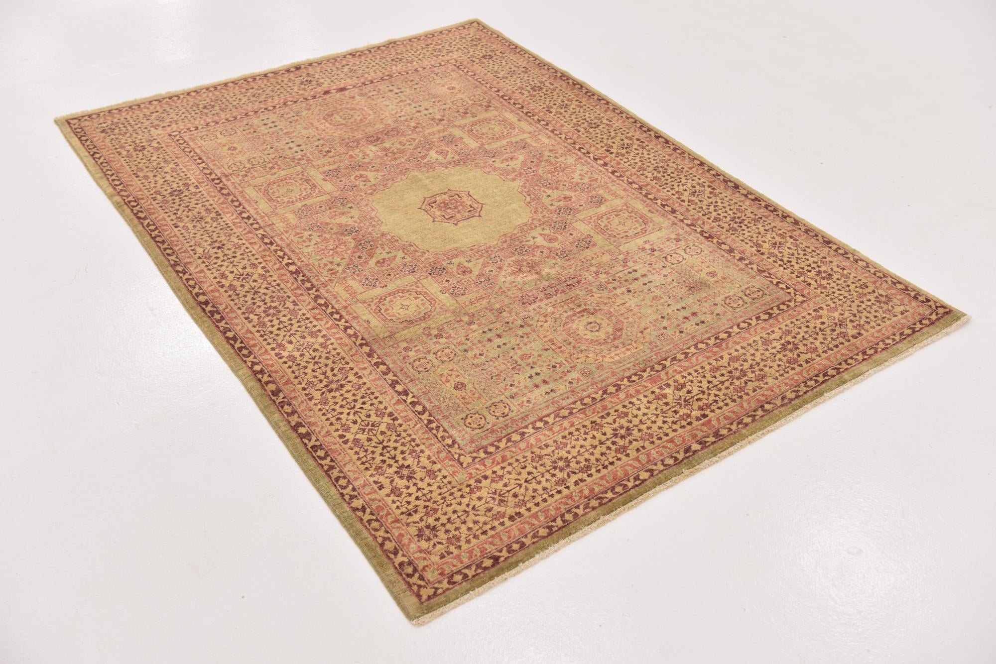 4' 3 x 5' 10 Hand Knotted Mamluk Ziegler Oriental Rug