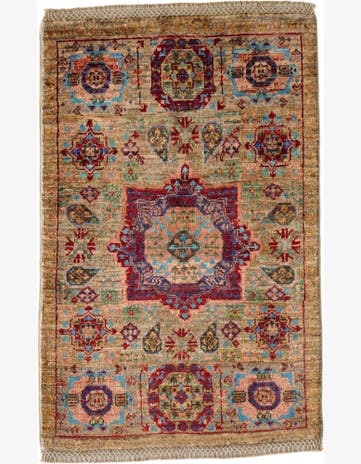 1' 11 x 2' 11 Hand Knotted Mamluk Ziegler Rug