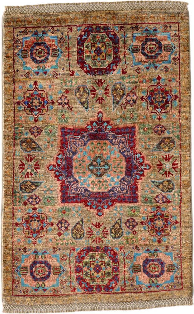 1' 11 x 2' 11 Hand Knotted Mamluk Ziegler Rug