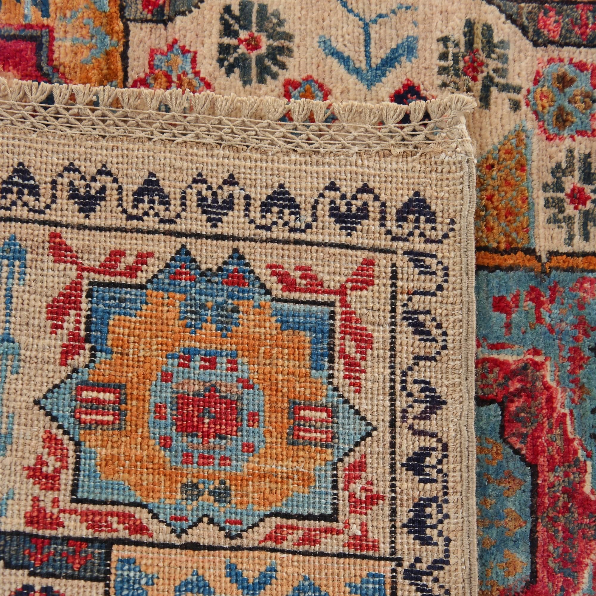 60cm x 90cm Hand Knotted Mamluk Ziegler Rug