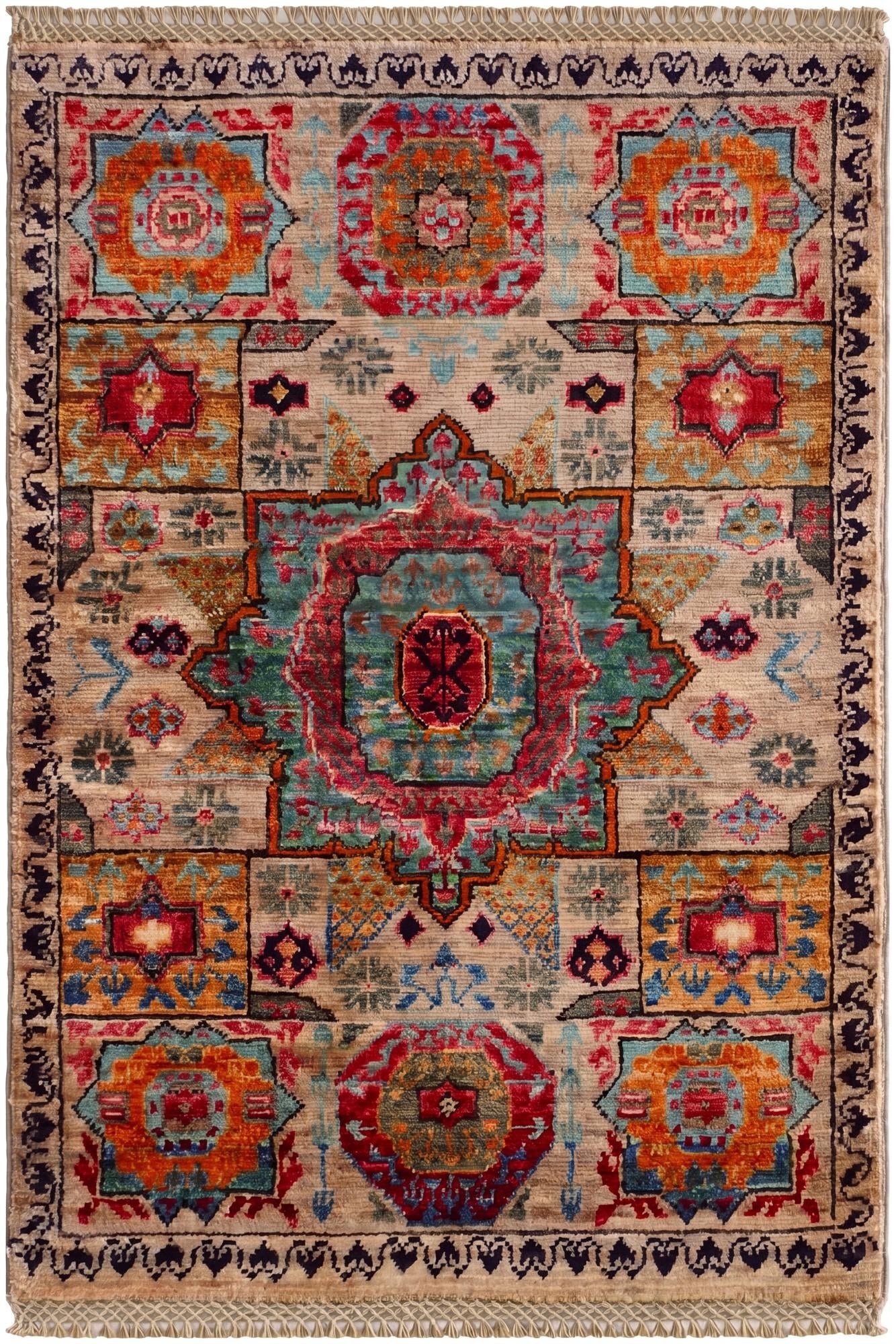 2' x 3' Hand Knotted Mamluk Ziegler Rug