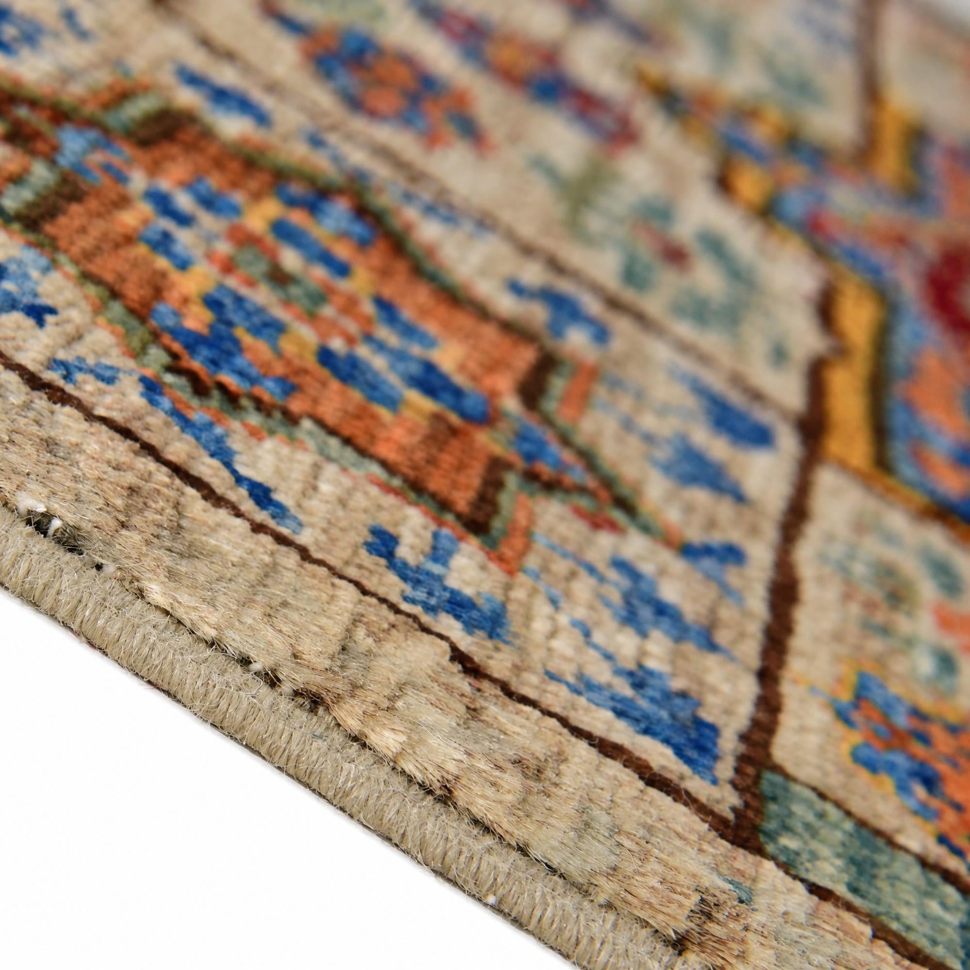 55cm x 95cm Hand Knotted Mamluk Ziegler Rug