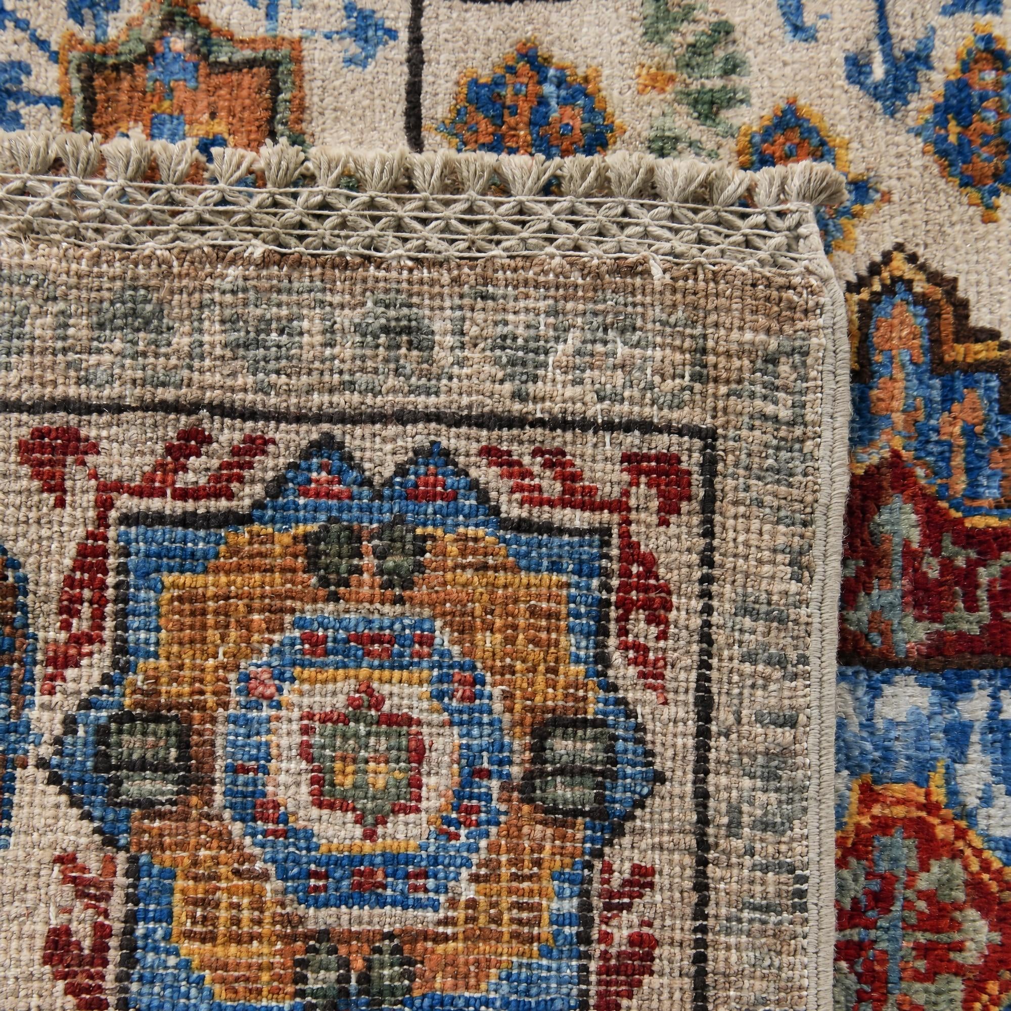 55cm x 95cm Hand Knotted Mamluk Ziegler Rug