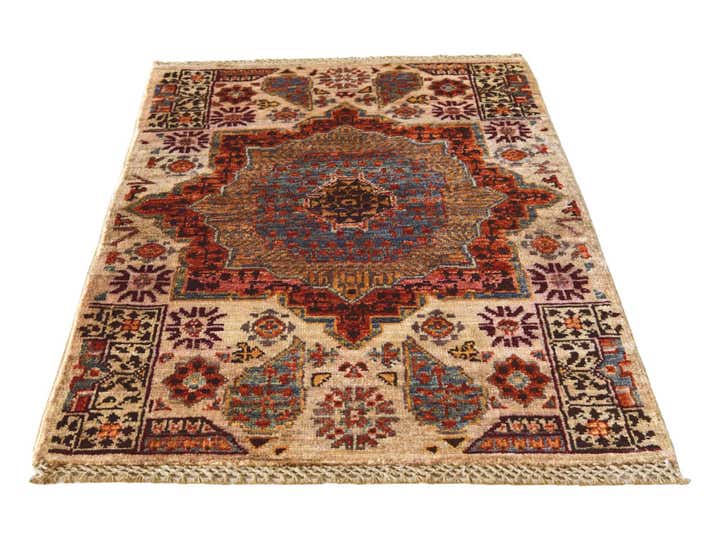 1' 11 x 2' 11 Hand Knotted Mamluk Ziegler Rug