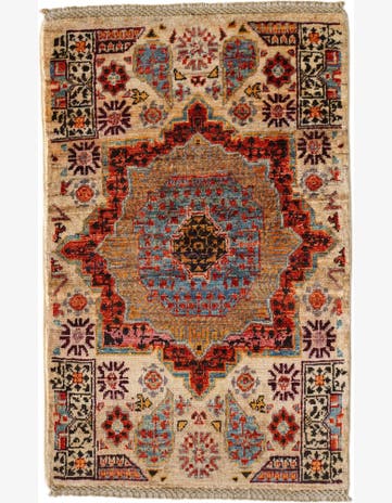 1' 11 x 2' 11 Hand Knotted Mamluk Ziegler Rug