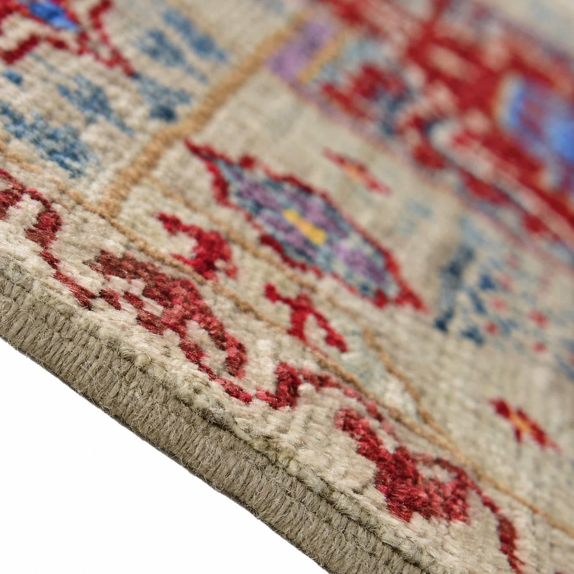 60cm x 90cm Hand Knotted Mamluk Ziegler Rug
