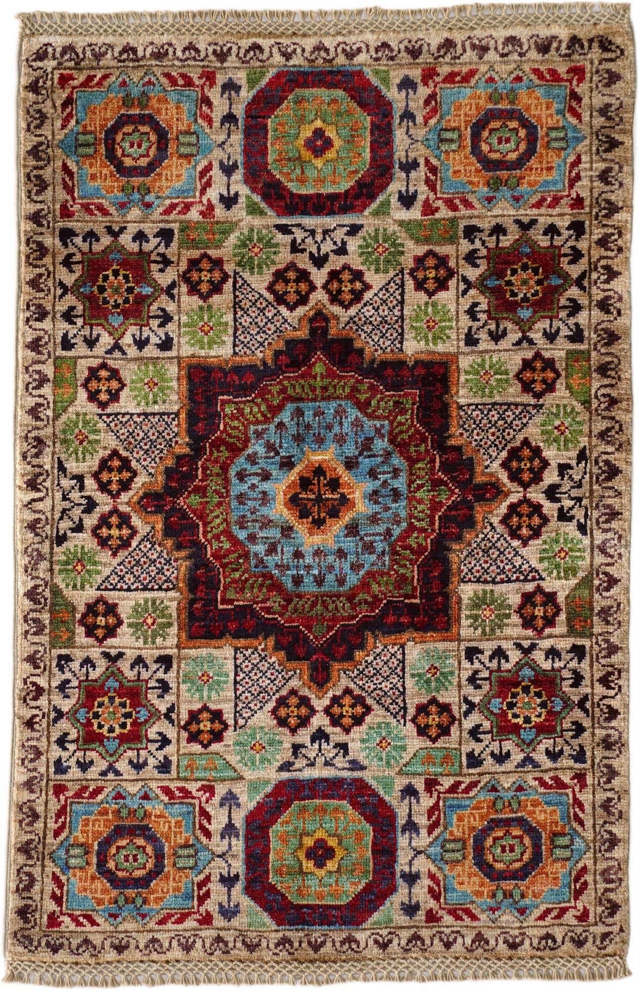 2' x 3' Hand Knotted Mamluk Ziegler Rug