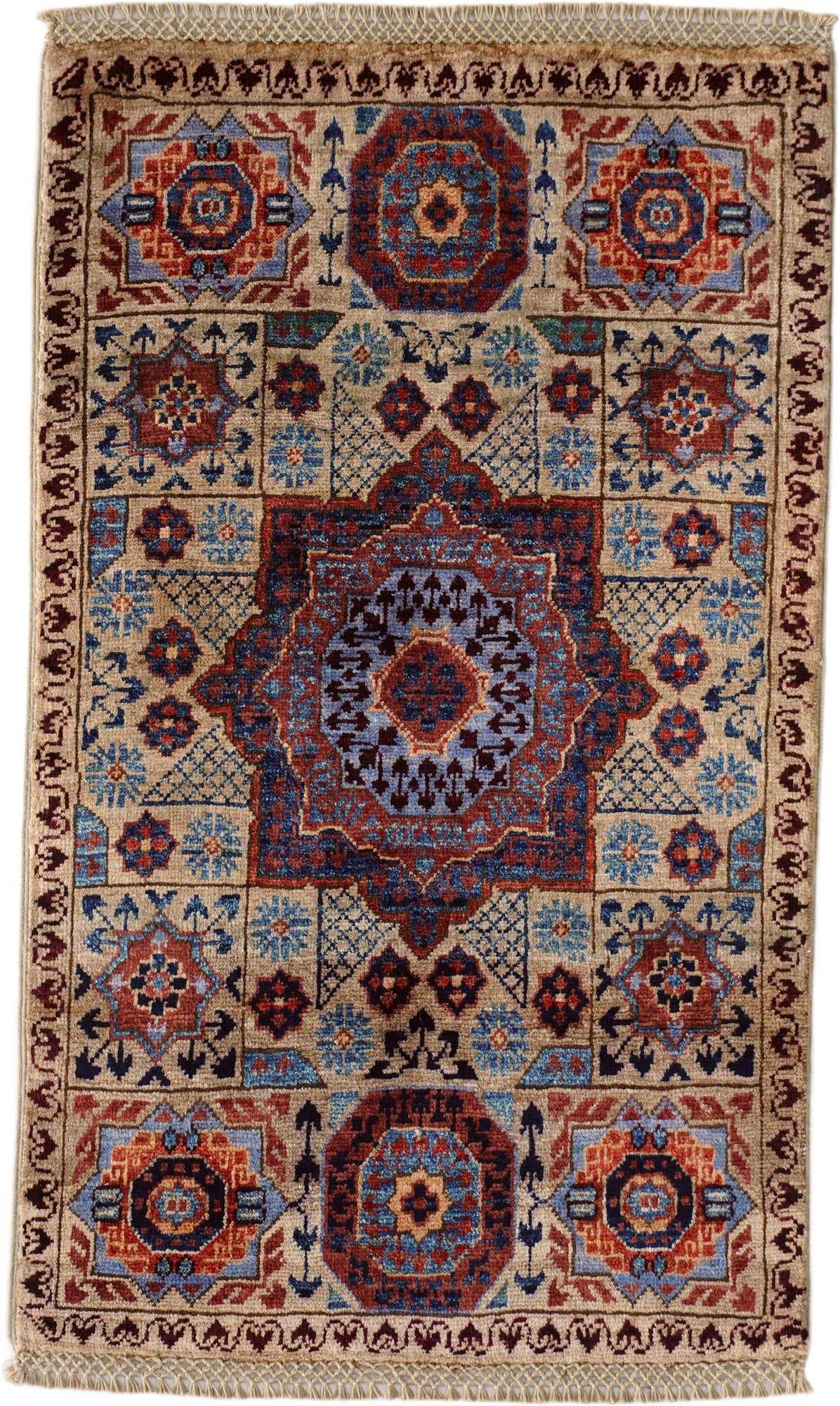 1' 10 x 3' 2 Hand Knotted Mamluk Ziegler Rug