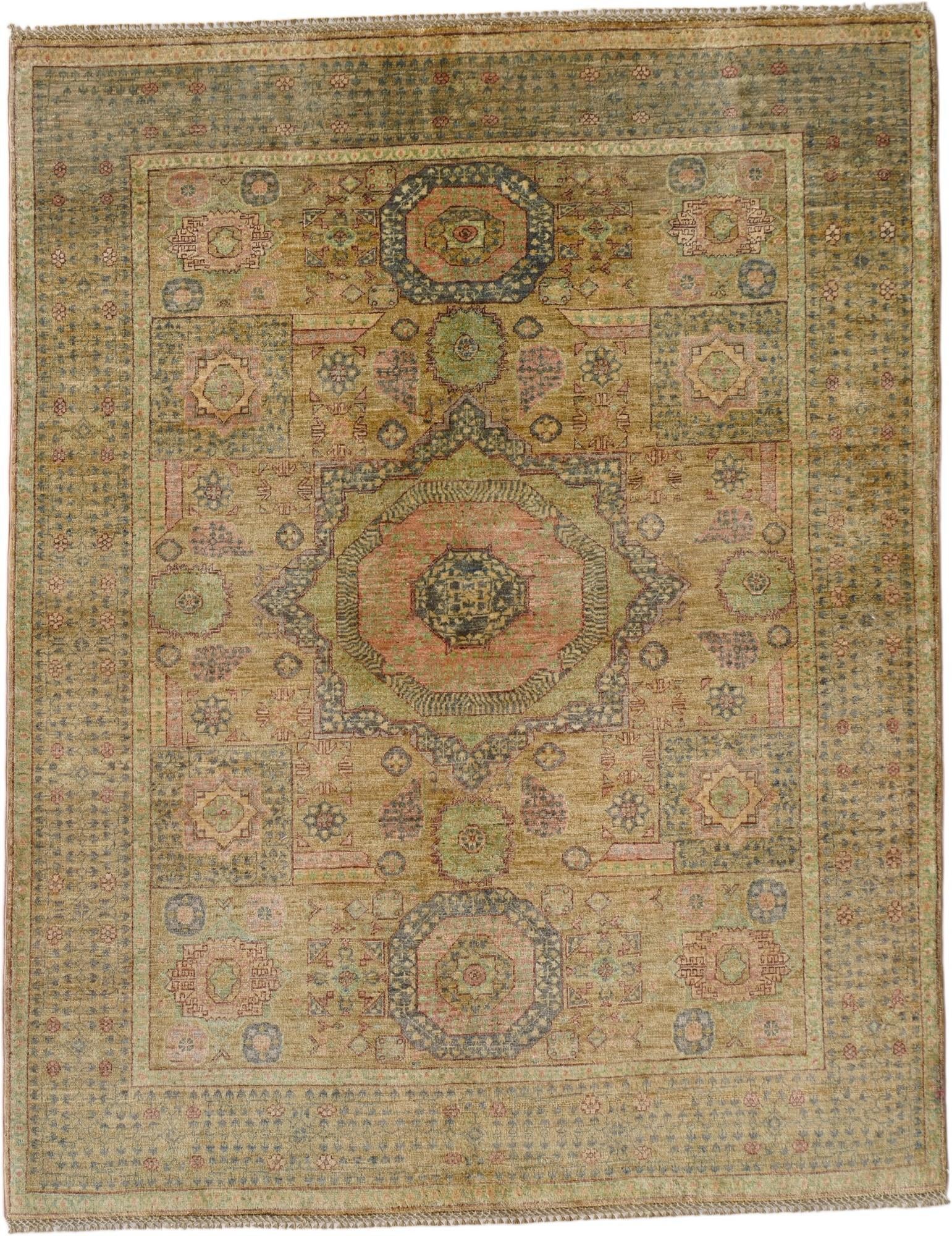 5' 1 x 6' 5 Hand Knotted Mamluk Ziegler Rug