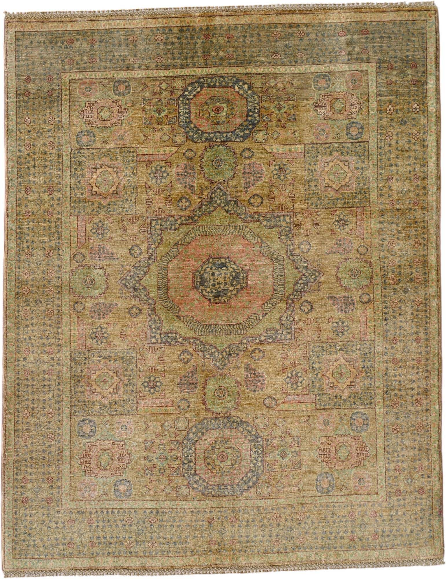 5' 1 x 6' 5 Hand Knotted Mamluk Ziegler Rug