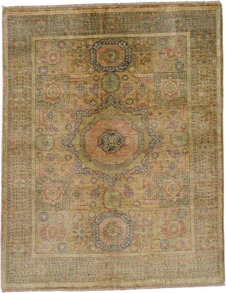5' 1 x 6' 5 Hand Knotted Mamluk Ziegler Rug