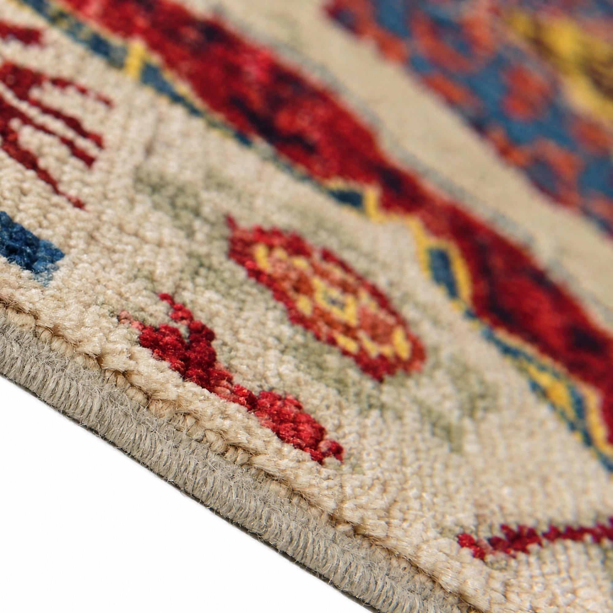 60cm x 90cm Hand Knotted Mamluk Ziegler Rug