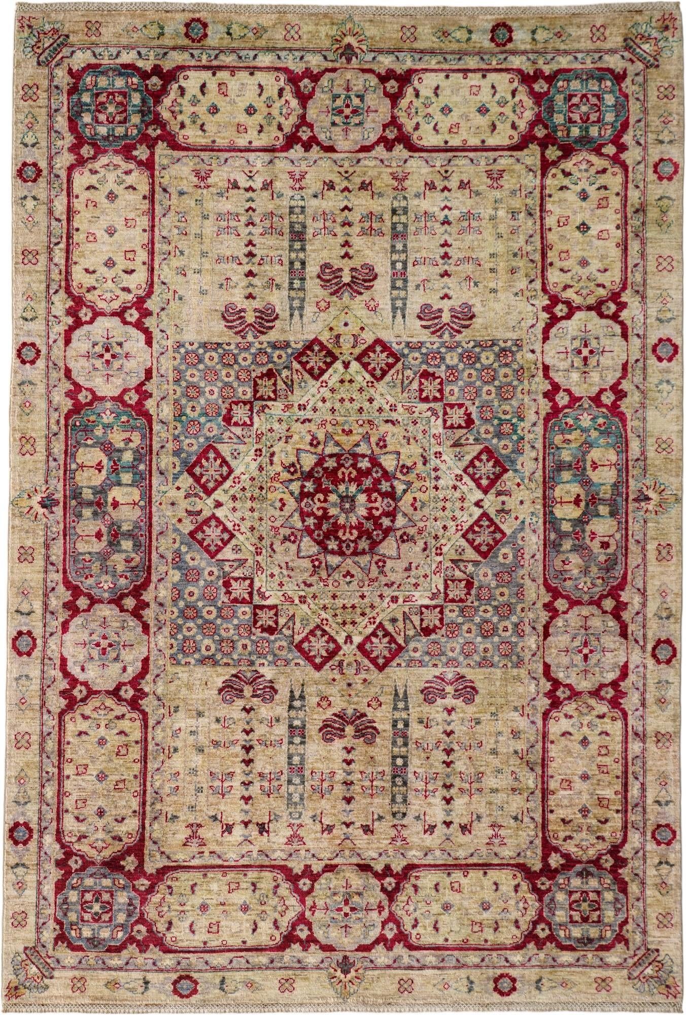 6' 1 x 8' 10 Hand Knotted Mamluk Ziegler Rug