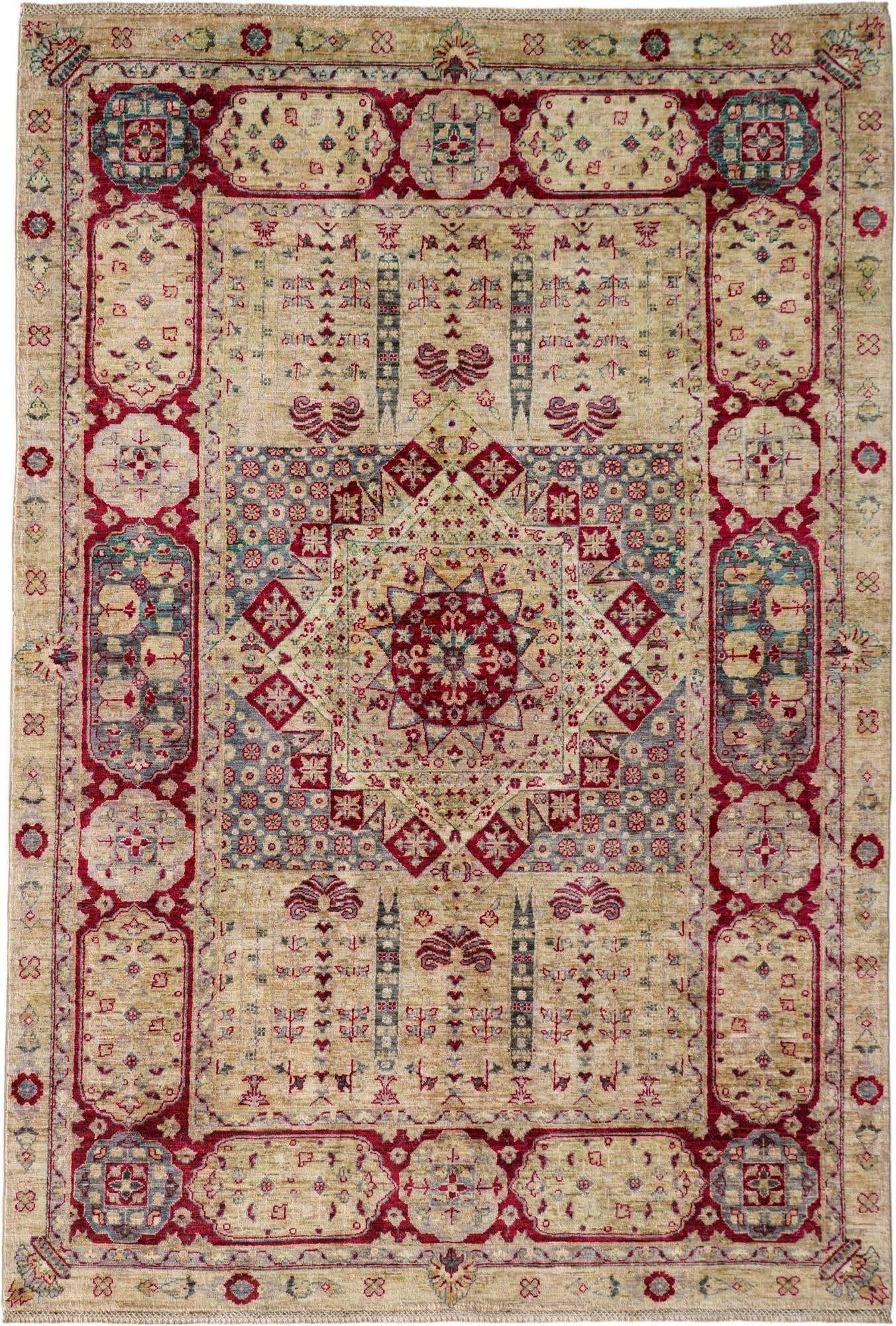 6' 1 x 8' 10 Hand Knotted Mamluk Ziegler Rug