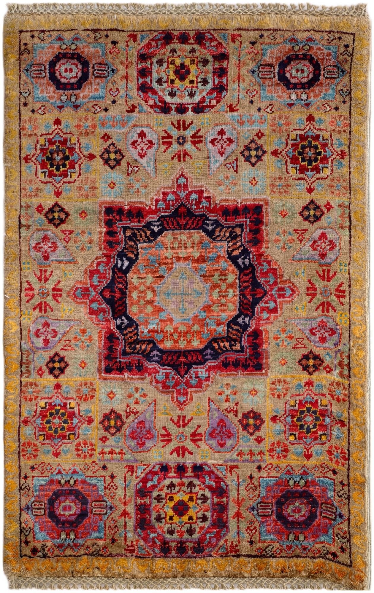 2' x 3' 2 Hand Knotted Mamluk Ziegler Rug