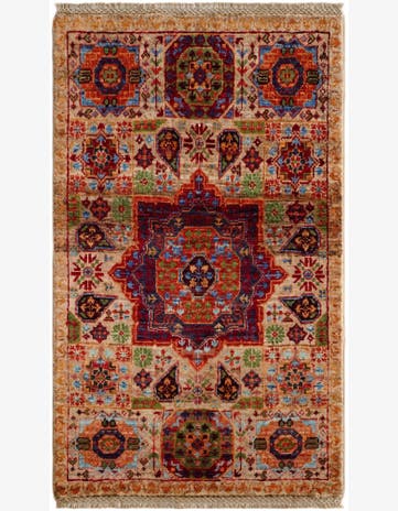 2' x 3' 4 Hand Knotted Mamluk Ziegler Rug