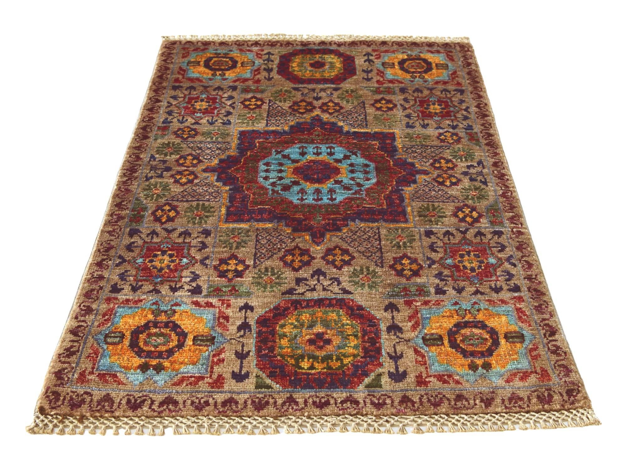 1' 11 x 2' 11 Hand Knotted Mamluk Ziegler Rug